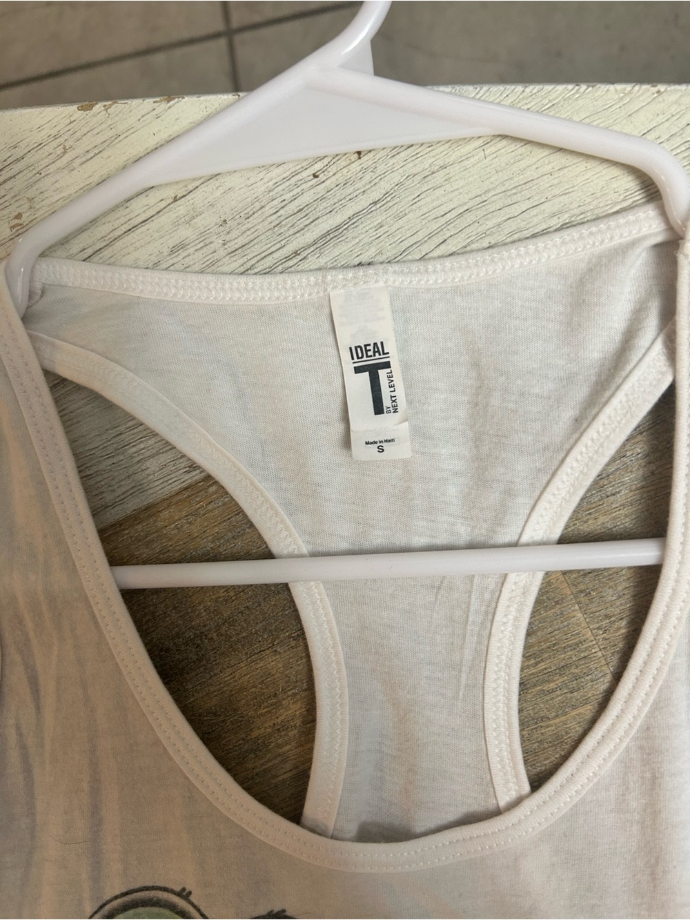 Summer Vibes Graphic Racerback Tank - White with Pastel Gradient Print - Picture 2 of 2